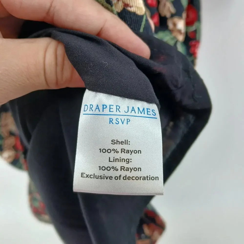 NWT Draper James Floral Knee Length Dress Womens SM Cottage Prairie Romantic - Picture 5 of 9